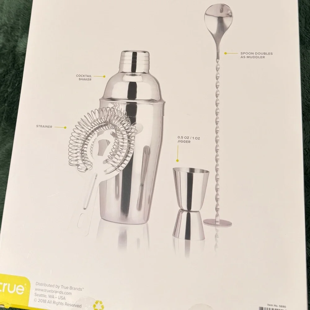 Stainless Steel Barware Set | 4-Piece Cocktail Kit | New In Box